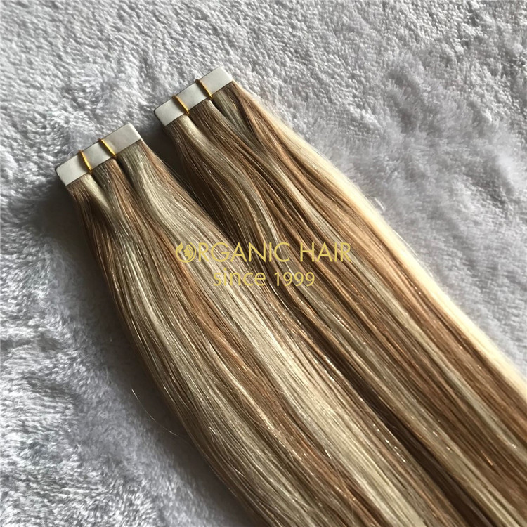 Human piano color  tape in hair extensions on sale X166